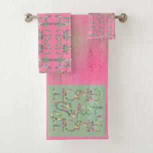 "Home Sweet Home" Ensemble de serviettes de bain r