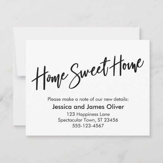 Home Sweet Home Faire-part d'écriture moderne (Devant)