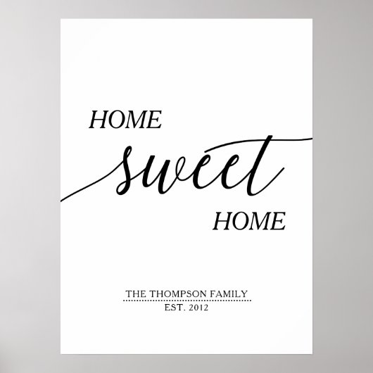 Home Sweet Home Familienaam Poster (Voorkant)