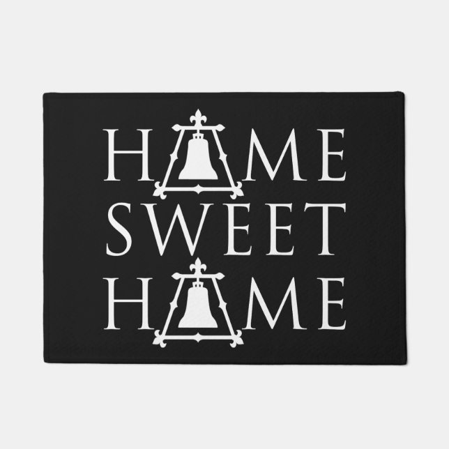 Home Sweet Home Fleur Design - Zwart-wit - Deurmat (Voorkant)