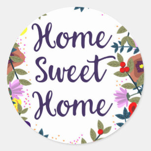 Home Sweet Home Floral Reef Ronde Sticker