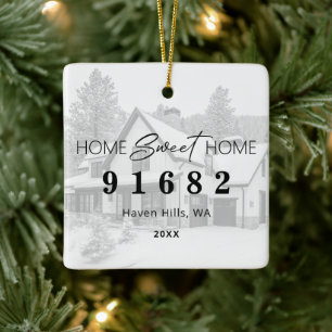 Home Sweet Home Foto Postcode Keramisch Ornament