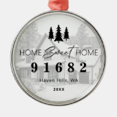Home Sweet Home Foto Postcode Metalen Ornament (Voorkant)