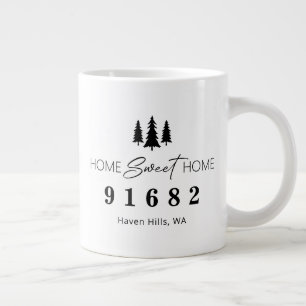 Home Sweet Home Gepersonaliseerde postcode Extra Grote Beker
