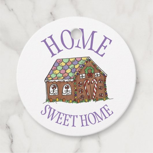 Home Sweet Home Gingerbrood House Holiday Bedankjes Labels (Voorkant)