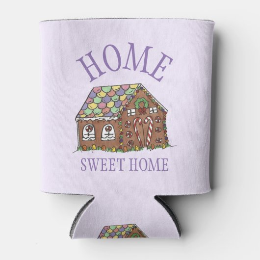 Home Sweet Home Gingerbrood House Holiday Paars Blikjeskoeler (Voorkant)