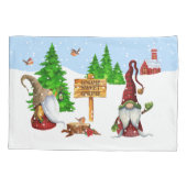 Home Sweet Home Gnome Winter Scene Kussensloop (Achterkant)