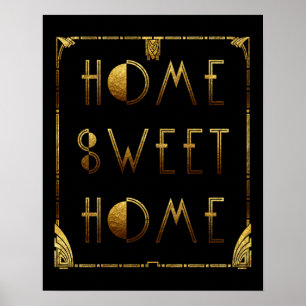 Home Sweet Home Gold Art déco Signal