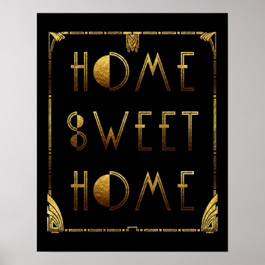 Home Sweet Home Gold Art déco Signal (Devant)