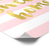 Home Sweet Home Gold en Roze | Art Print (Hoek)