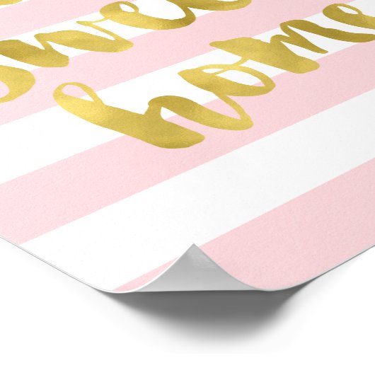 Home Sweet Home Gold en Roze | Art Print (Hoek)