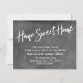 "Home Sweet Home" Grunge Grey Faire-part (Devant)