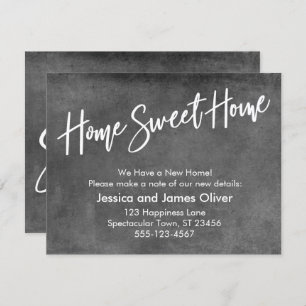 "Home Sweet Home" Grunge Grey Faire-part