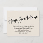 Home Sweet Home Handschrift Cream Aankondiging (Voorkant)