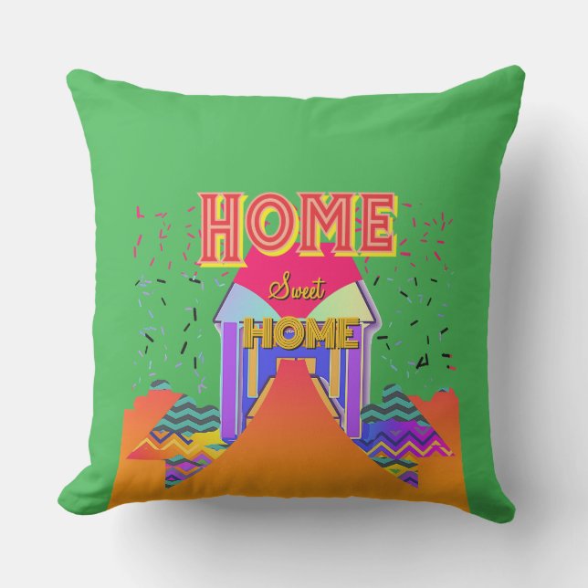 Home Sweet Home Helder Groen Buitenkussen (Voorkant)