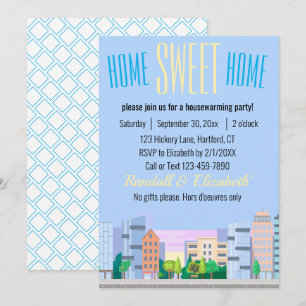 Home Sweet Home Huis Inwoning Stadssilhouet Kunst  Kaart