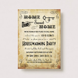 "Home Sweet Home" Invitaties voor huisverwarming Kaart