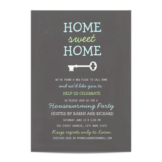 Home Sweet Home Invitation de chauffage domestique
