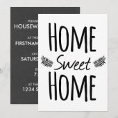 Home Sweet Home Invitations à la Fête du réchauffe (Devant / Derrière)