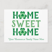 Home Sweet Home Irlandais Shamrock Clover Carte po (Devant)
