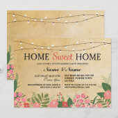 Home Sweet Home Ménage Vintage Floral Invitation (Devant / Derrière)