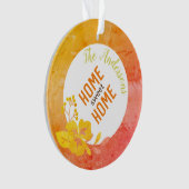 Home Sweet Home Moderne Floral Chic Orange Jaune (devant)