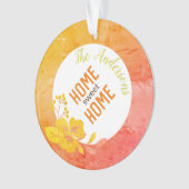 Home Sweet Home Moderne Floral Chic Orange Jaune (devant)