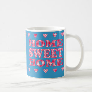 Home Sweet Home Mok: Red, White Polkas en Gingham Koffiemok