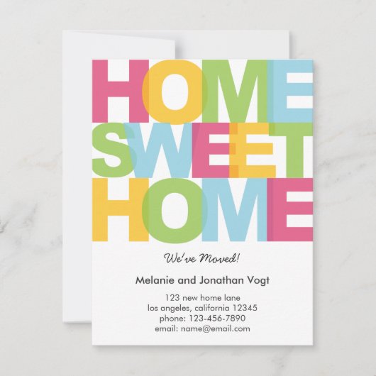 Home Sweet Home Moving Faire-part (Devant)