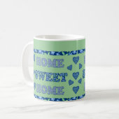 Home Sweet Home Mug : Bleus Périwinkles et Chèques (Devant gauche)