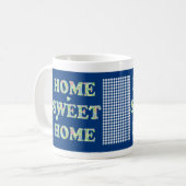 Home Sweet Home Mug : Primroses, Blue Check En vic (Devant gauche)