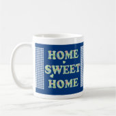 Home Sweet Home Mug : Primroses, Blue Check En vic (Gauche)