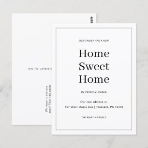 Home Sweet Home Nieuw Adres Bewegende Aankondiging Briefkaart