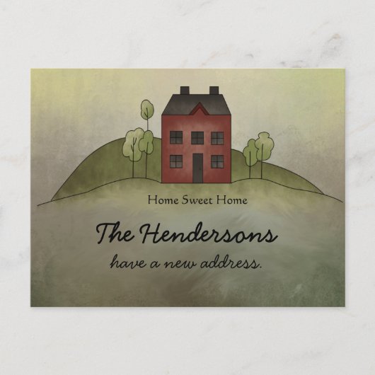 Home Sweet Home Nieuw Adres Briefkaart (Voorkant)