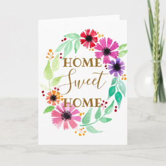 Home Sweet Home Nieuw Home Housewarming Bloemen Kaart