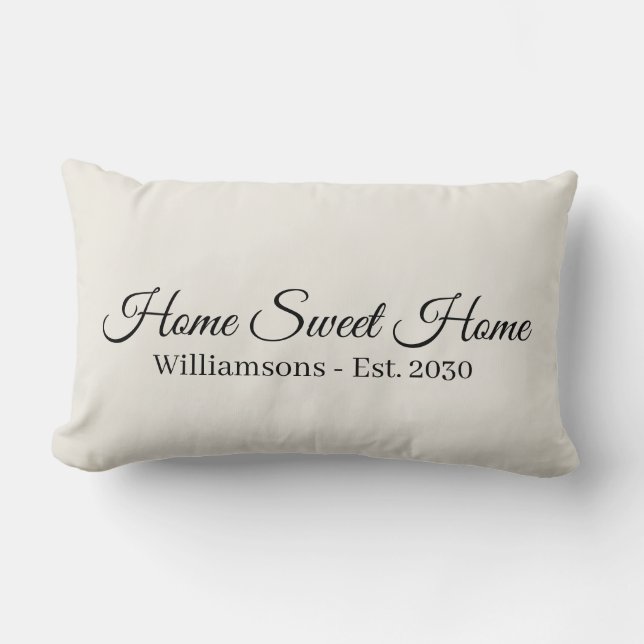 Home Sweet Home offwhite custom script elegant Kussen (Voorkant)