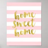 Home Sweet Home Or et rose | Impression d'art (Devant)