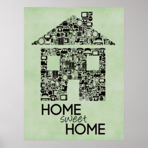 Home Sweet Home Peinture murale Poster