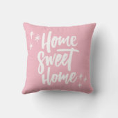 Home Sweet Home Pink met White Lettering Kussen (Achterkant)