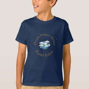 'Home Sweet Home Planet Earth' Wereld onder sterre T-shirt