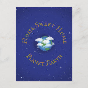 "Home Sweet Home Planet Earth" Whimsical Custom Briefkaart