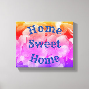 Home Sweet Home Primrose Flowers Canvas Afdruk