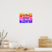 Home Sweet Home Primrose Flowers Poster (Keuken)