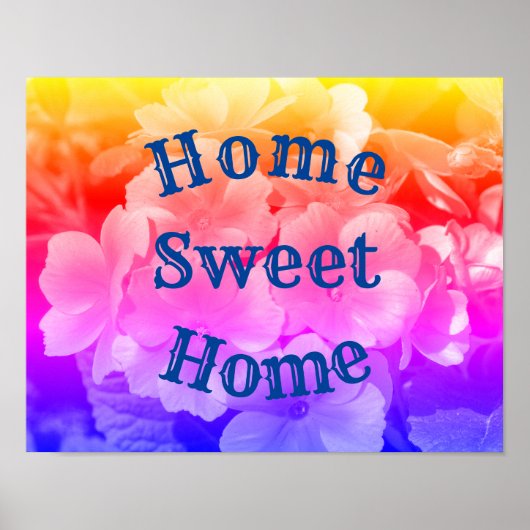 Home Sweet Home Primrose Flowers Poster (Voorkant)