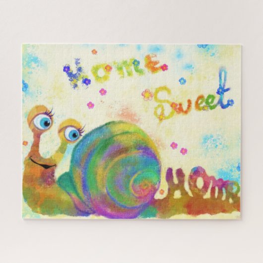Home Sweet Home Puzzle avec un escargot heureux (Horizontal)