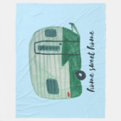 HOME SWEET HOME  Retro Camper Trailer Fleece Deken (Voorkant)