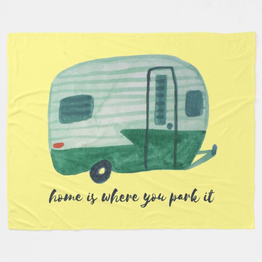 HOME SWEET HOME Retro Camper Trailer Fleece Deken (Voorkant (Horizontaal))