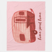 HOME SWEET HOME  Retro Camper Trailer Fleece Deken (Voorkant)
