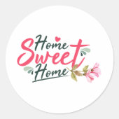 Home Sweet Home Ronde Sticker (Voorkant)