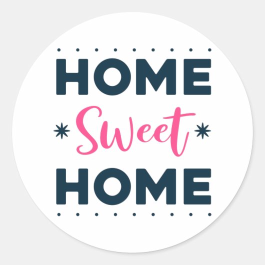 Home Sweet Home Ronde Sticker (Voorkant)